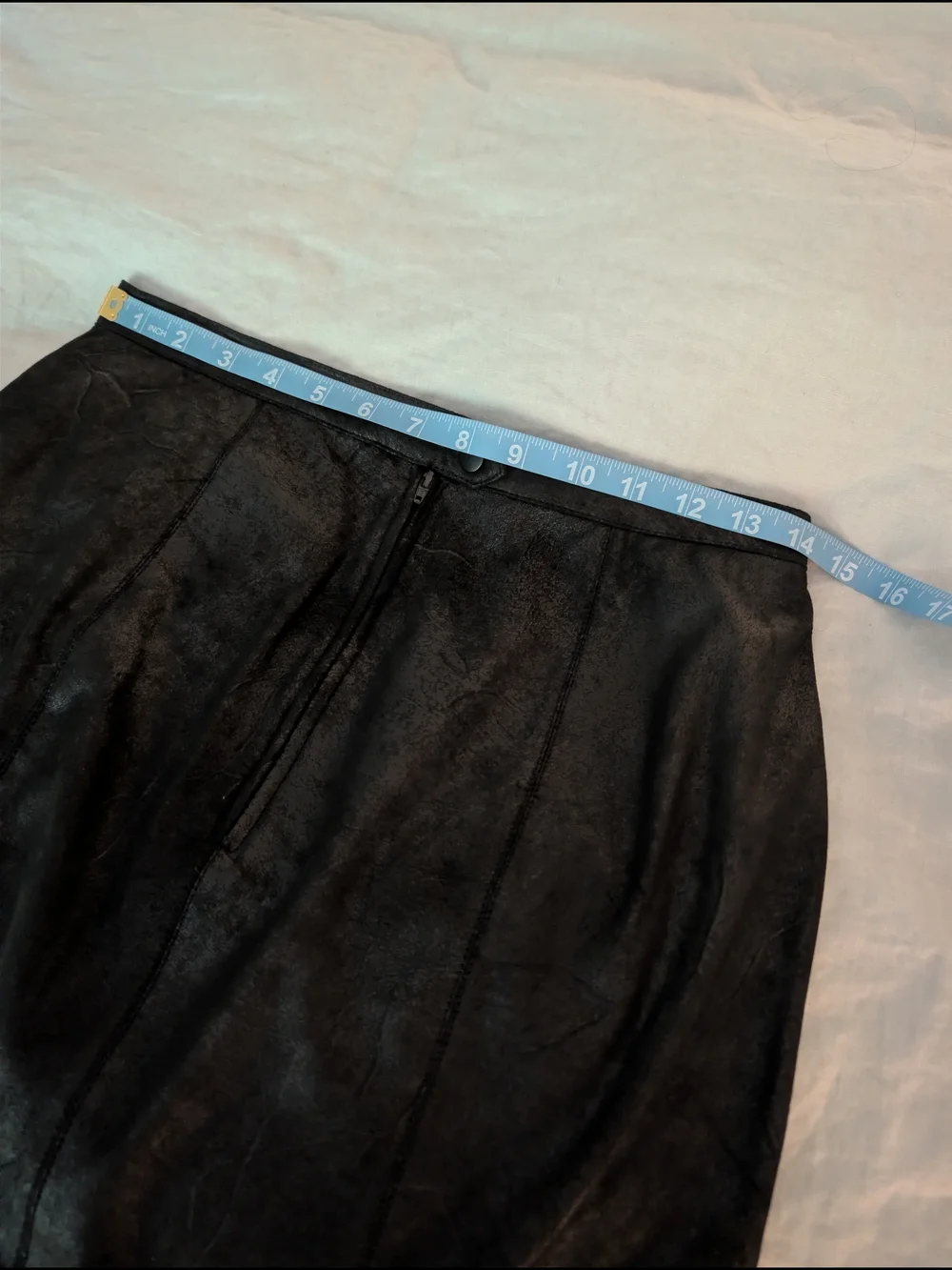 ​Free People Black Ruched Faux Suede Mini Skirt Size M